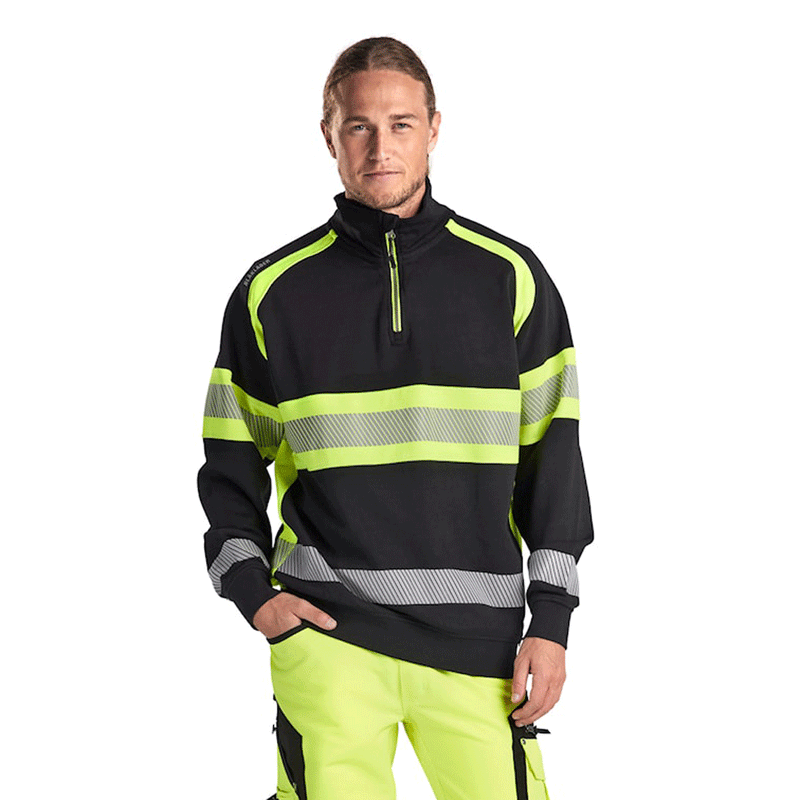 Blaklader 3553 Hi-Vis Half Zip Sweatshirt - Apparel & Accessories > Clothing > Clothing Tops > Sweatshirts HI-VIS SWEATSHIRTS & HOODIES