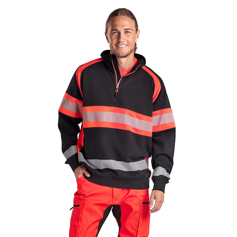 Blaklader 3553 Hi-Vis Half Zip Sweatshirt - Apparel & Accessories > Clothing > Clothing Tops > Sweatshirts HI-VIS SWEATSHIRTS & HOODIES
