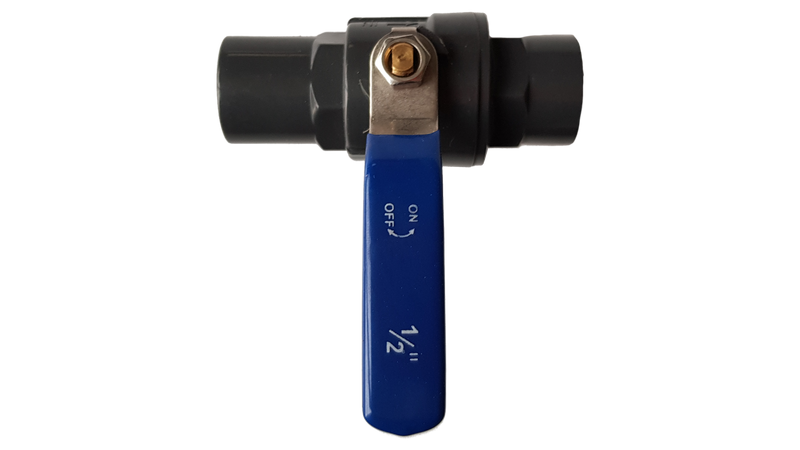 PP 1.25" BSPF Stopcock with Stainless Steel Ball Valve and Handle - Home & Garden > Lawn & Garden Tech Hose & Fittings