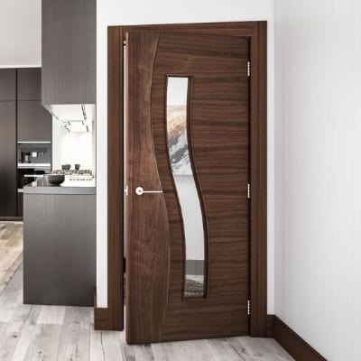 Cadiz Walnut Prefinished Glazed Internal Door - All Sizes - Doors