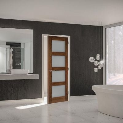 Coventry Walnut Prefinished Frosted Glazed Internal Door - All Sizes -
