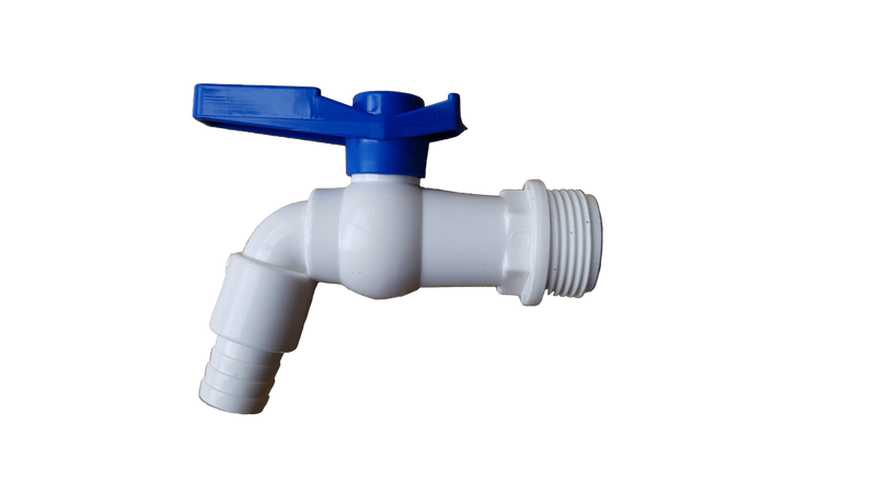 3/4" BSPM Plastic Tap White/Blue - Home & Garden > Lawn & Garden Garden watering