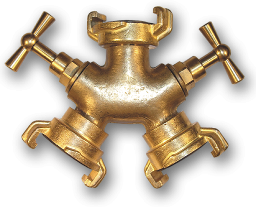 Claw Brass - 3 Way Connector with Bib Taps - Home & Garden > Lawn & Garden > Watering & Irrigation > Garden Hose Fittings & Valves Tech Hose & Fittings