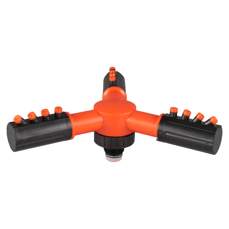 Cost Wise 3-Arm Adjustable Rotating Lawn Sprinkler Black Orange - Home & Garden > Lawn & Garden > Watering & Irrigation > Sprinklers & Sprinkler Heads > Sprinklers Garden watering