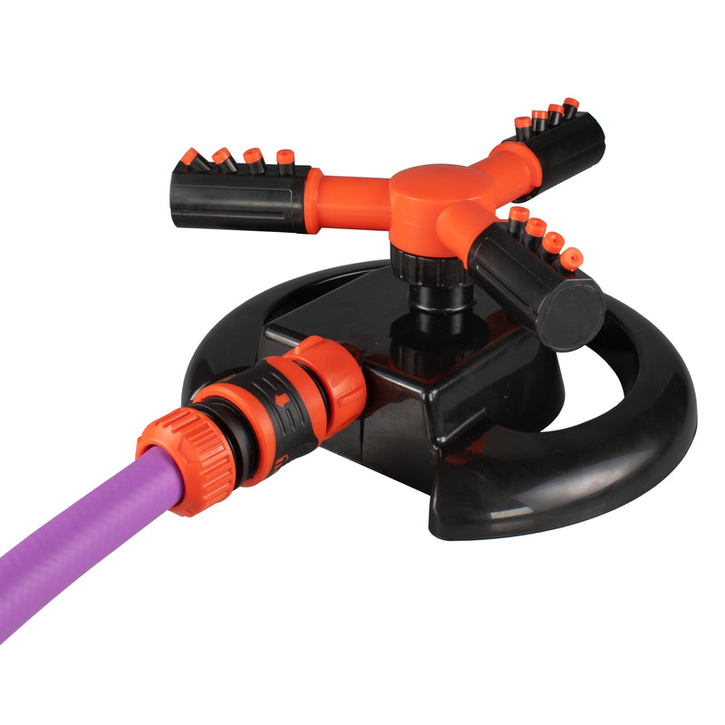Cost Wise 3-Arm Adjustable Rotating Lawn Sprinkler Black Orange - Home & Garden > Lawn & Garden > Watering & Irrigation > Sprinklers & Sprinkler Heads > Sprinklers Garden watering