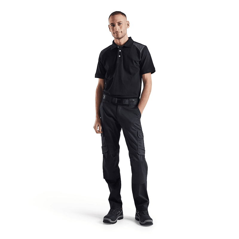 Blaklader 1448 Industry Stretch Kneepad Trousers Black/Dark Grey - KNEE PAD TROUSERS
