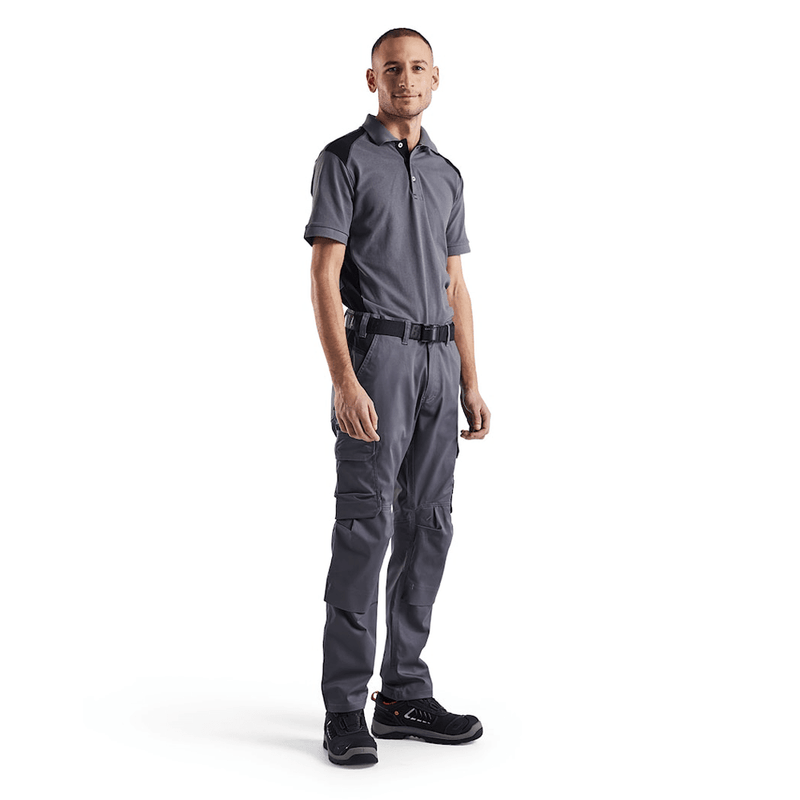 Blaklader 1448 Industry Stretch Kneepad Trousers Mid Grey/Black - KNEE PAD TROUSERS