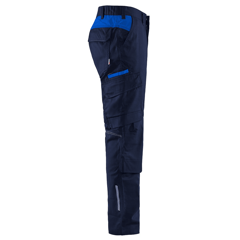 Blaklader 1448 Industry Stretch Kneepad Trousers Navy Blue/Cornflower Blue - KNEE PAD TROUSERS