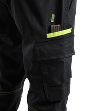 Blaklader 1448 Industry Stretch Kneepad Trousers Black/Hi-Vis Yellow - KNEE PAD TROUSERS
