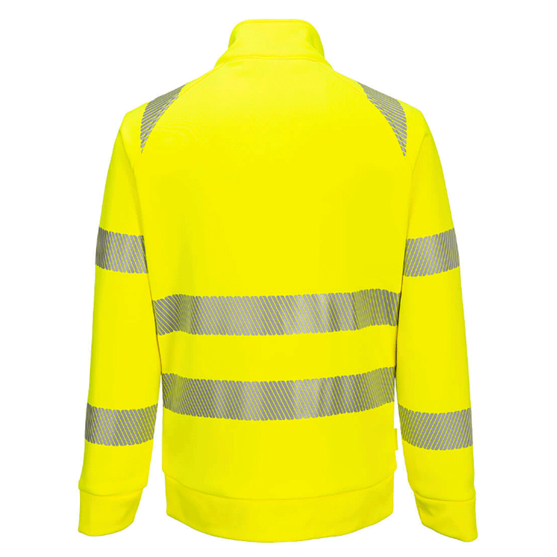 Portwest DX477 Hi-Vis Funnel Neck Full Zip Hooded Sweatshirt - HI-VIS SWEATSHIRTS & HOODIES