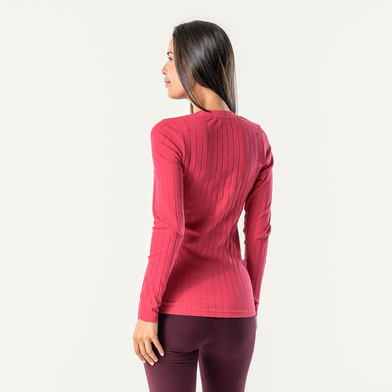Organic Cotton Womens Ribbed Long Sleeve Work T-shirt Sizez XS to XL - Sustainable Workwear Range