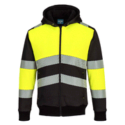 Portwest PW377 Hi-Vis Class 1 Fleece Lined Zip Hoodie - HI-VIS SWEATSHIRTS & HOODIES