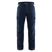 Blaklader 1448 Industry Stretch Kneepad Trousers Dark Navy Blue/Hi-Vis Yellow - KNEE PAD TROUSERS