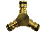 3 Way Male Snap-On Connector Brass - Home & Garden > Lawn & Garden Garden watering