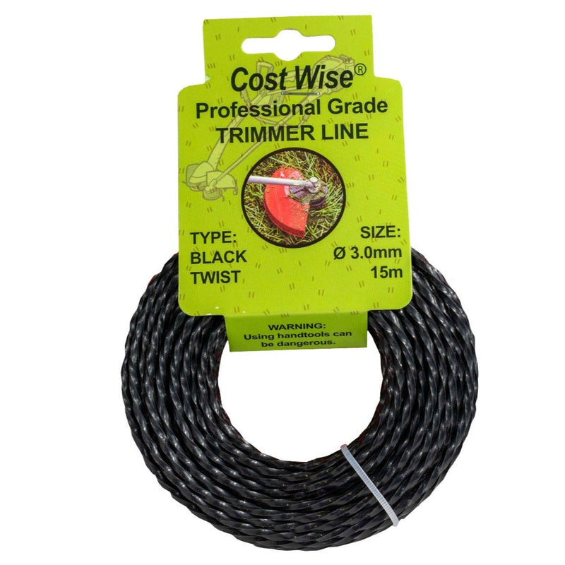 Strimmer Line Black Twist 3mm x 15m - Home & Garden > Lawn & Garden > Outdoor Power Equipment Accessories > Weed Trimmer Accessories > Weed Trimmer Blades & Spools > Weed Trimmer Spools Garden tools & Accesories