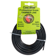 Strimmer Line Black Round 3mm x 15m - Home & Garden > Lawn & Garden > Outdoor Power Equipment Accessories > Weed Trimmer Accessories > Weed Trimmer Blades & Spools > Weed Trimmer Spools Garden tools & Accesories