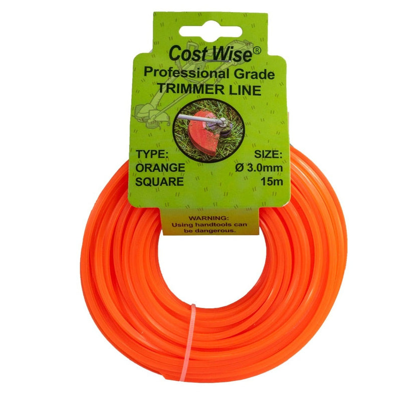 Strimmer Line Orange Square 3mm x 15m - Home & Garden > Lawn & Garden > Outdoor Power Equipment Accessories > Weed Trimmer Accessories > Weed Trimmer Blades & Spools > Weed Trimmer Spools Garden tools & Accesories