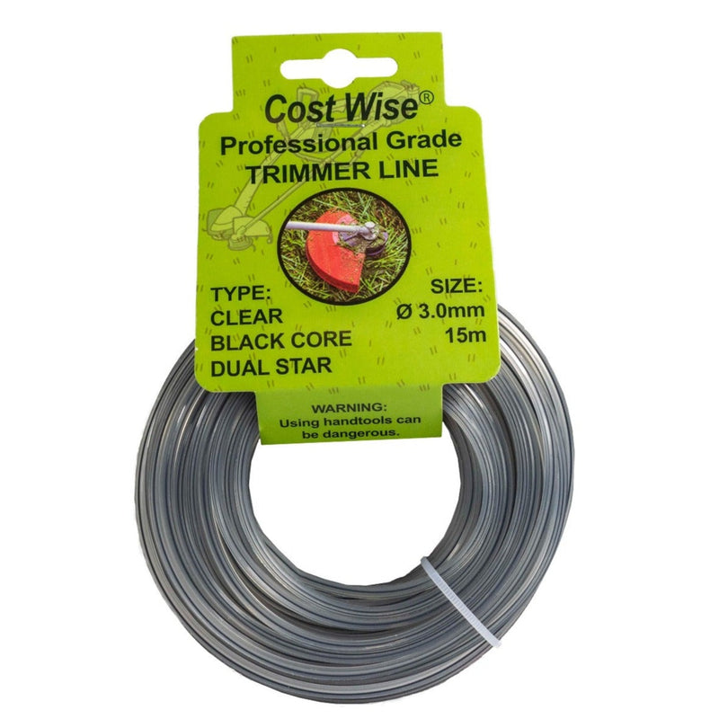 Strimmer Line Dual Black Star 3mm x 15m - Home & Garden > Lawn & Garden > Outdoor Power Equipment Accessories > Weed Trimmer Accessories > Weed Trimmer Blades & Spools > Weed Trimmer Spools Garden tools & Accesories