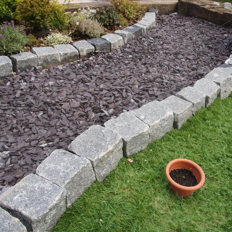 40mm Plum Slate Chippings - Home & Garden > Lawn & Garden > Gardening Chippings