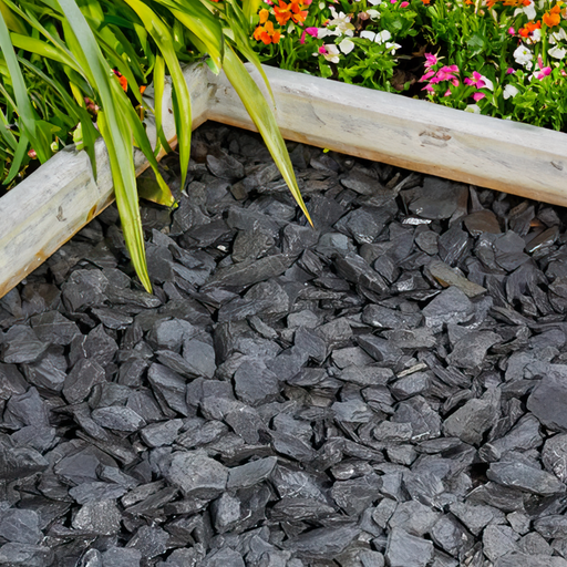 40mm Graphite Grey Slate Chippings - Home & Garden > Lawn & Garden > Gardening Chippings