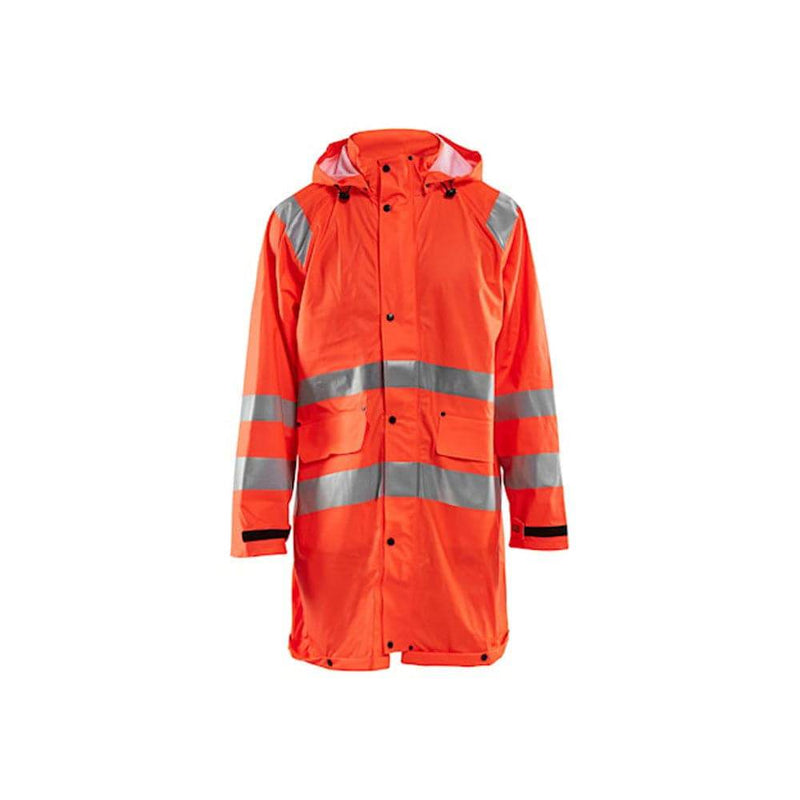 Blaklader 4324 Long Length Waterproof Rain Jacket Hi-Vis Level 1 - HI-VIS JACKETS & COATS