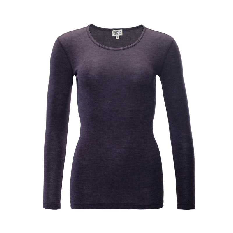 Wool & Organic Cotton Long Sleeve T-shirt: Womens