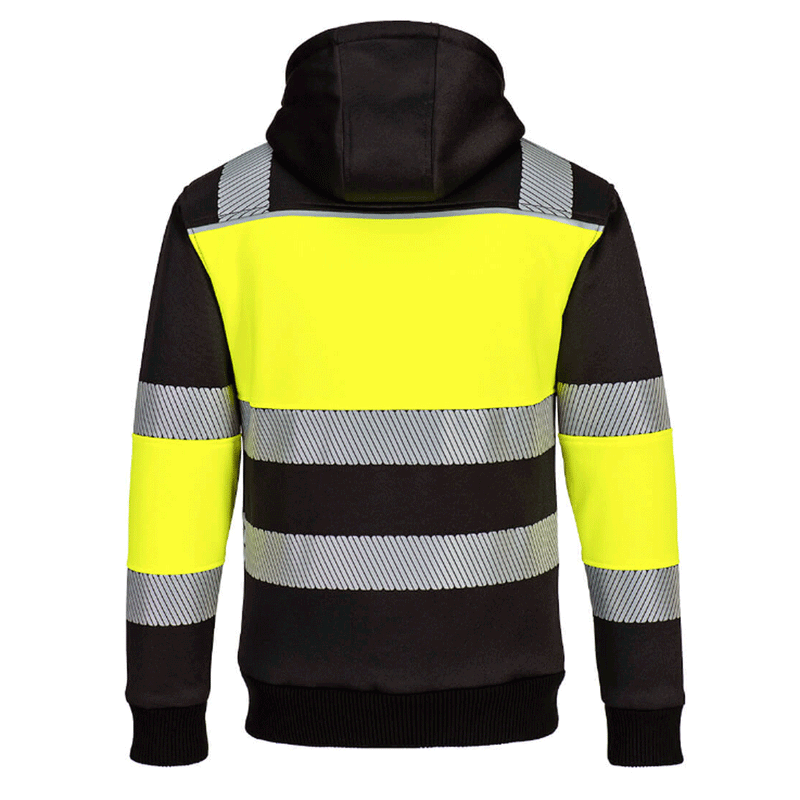 Portwest PW377 Hi-Vis Class 1 Fleece Lined Zip Hoodie - HI-VIS SWEATSHIRTS & HOODIES
