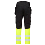 Portwest DX457 Hi-Vis Class 1 Detachable Holster Pocket Knee Pad Trousers - HI-VIS TROUSERS