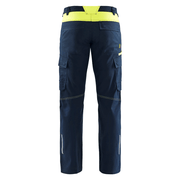 Blaklader 1448 Industry Stretch Kneepad Trousers Dark Navy Blue/Hi-Vis Yellow - KNEE PAD TROUSERS