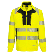 Portwest DX477 Hi-Vis Funnel Neck Full Zip Hooded Sweatshirt - HI-VIS SWEATSHIRTS & HOODIES