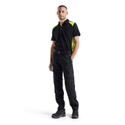 Blaklader 1448 Industry Stretch Kneepad Trousers Black/Hi-Vis Yellow - KNEE PAD TROUSERS