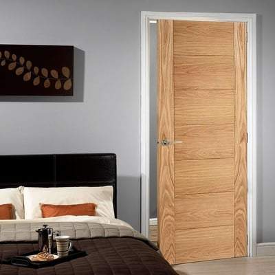 Oak Carini Un-Finished Flush Internal Door - 1981mm x 686mm -