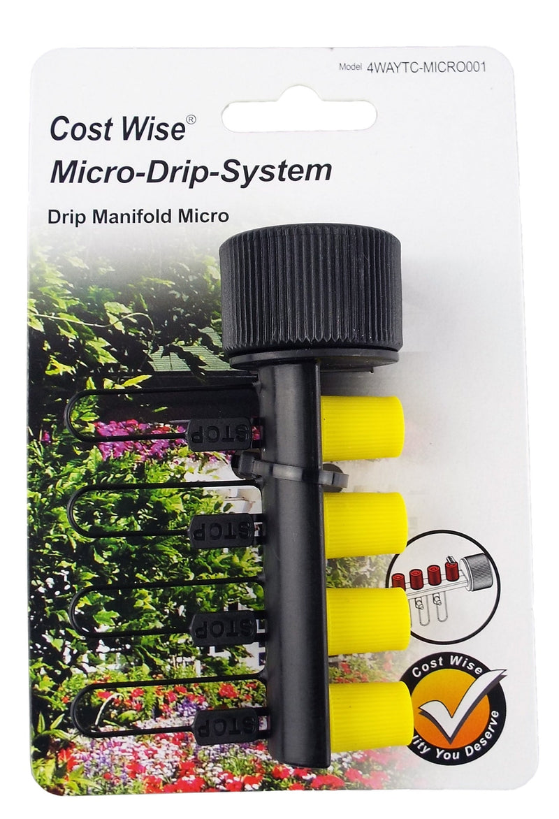 4-Way Manifold for Micro Irrigation Tube - Home & Garden > Lawn & Garden > Watering & Irrigation > Garden Hose Fittings & Valves > Garden Hose Fittings Garden watering