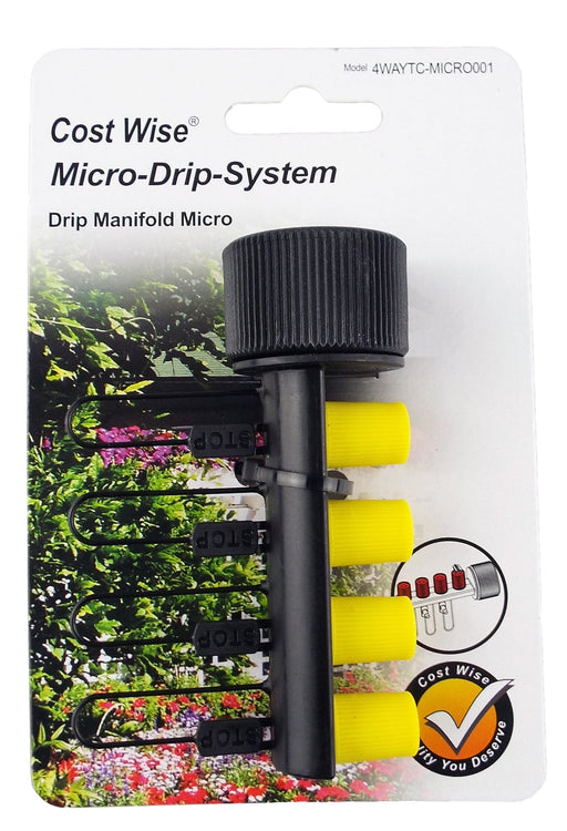 4-Way Manifold for Micro Irrigation Tube - Home & Garden > Lawn & Garden > Watering & Irrigation > Garden Hose Fittings & Valves > Garden Hose Fittings Garden watering