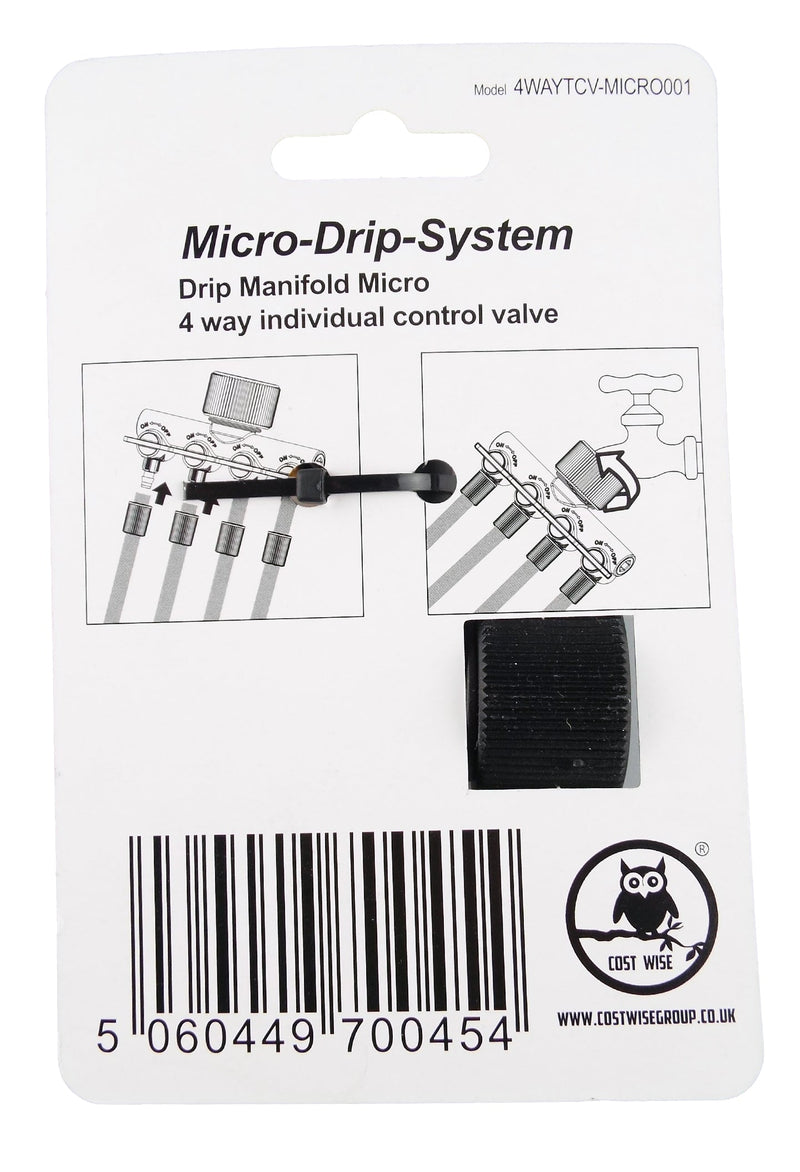 4-Way Manifold for Micro Irrigation Tube - Home & Garden > Lawn & Garden > Watering & Irrigation > Garden Hose Fittings & Valves > Garden Hose Fittings Garden watering