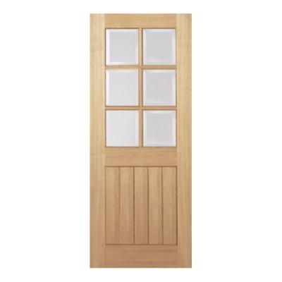 Oak Mexicano 6 Light Clear Bevelled Panel Un-Finished Internal Door - 1981mm x 686mm -