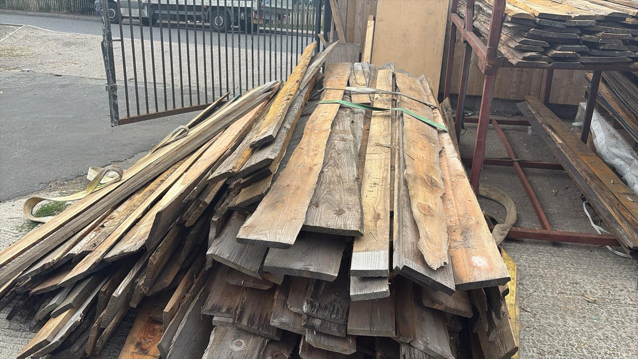 Bulk Buy Pack Of 50 Mixed Width Lengths Of Rustic Larch Planks - 3m Long x 5-12 Inch wide 💥£250 Inc Vat💥