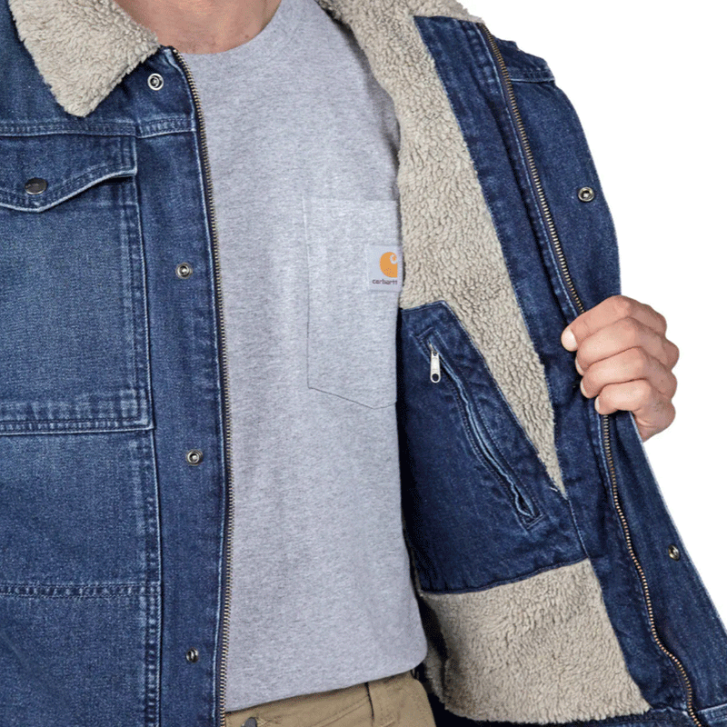 Carhartt 106323 Relaxed Fit Denim Sherpa Lined Jacket - JACKETS & COATS