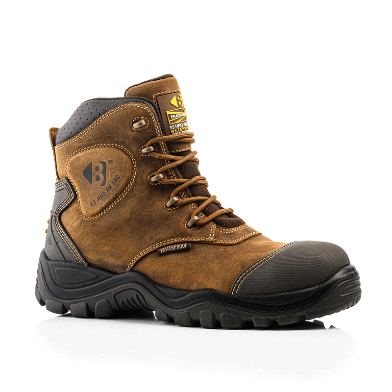 Buckler BSH012 S3 Brown Leather Waterproof Safety Boot - SAFETY BOOTS