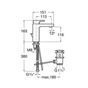 L90 Chrome Basin Mixer Tap With Pop-Up Waste - Bathrooms