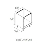 600mm Kitchen Built Under Single Oven Cabinet White -