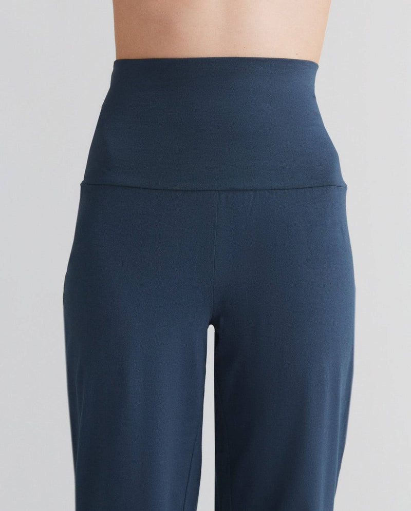 Organic Cotton Womens Work Leggings with Wide Waistband Sizes S to XL Black Navy Grey - Sustainable Workwear Range