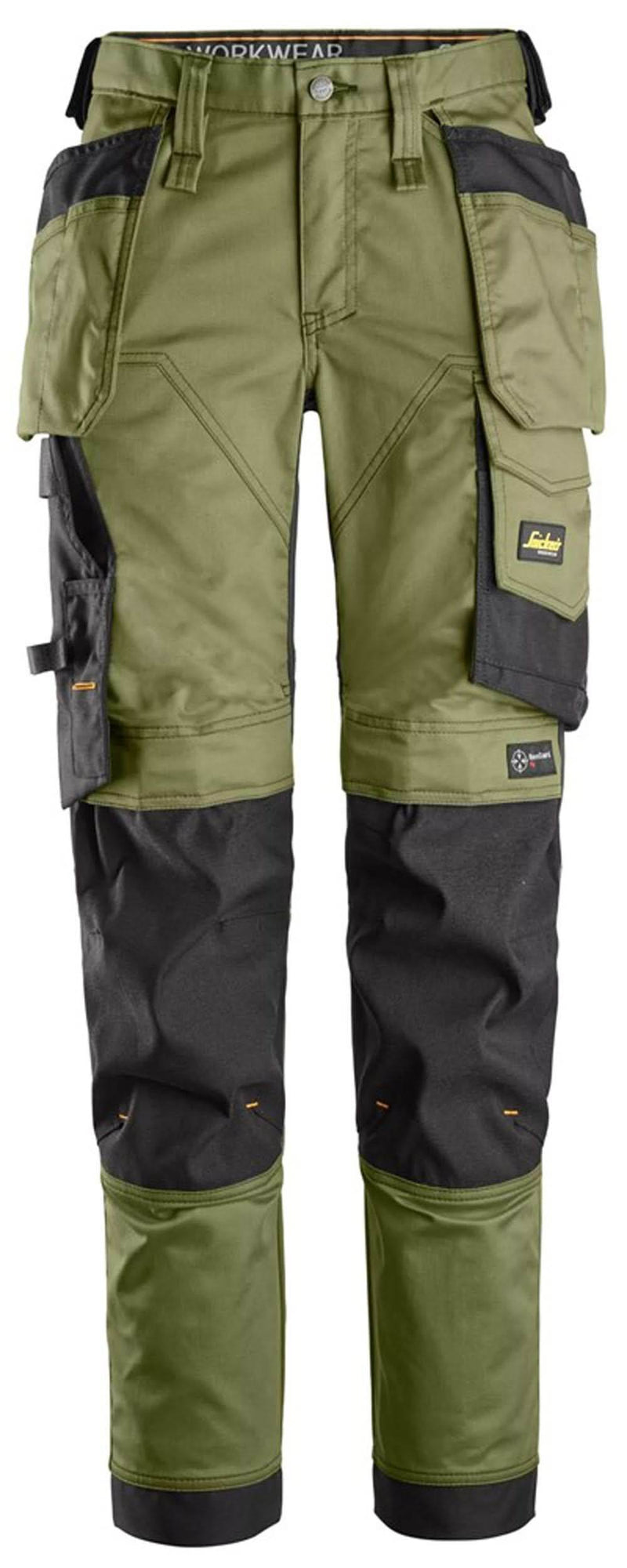 Snickers 6247 Khaki Green AllroundWork Women's Stretch Trousers Holster Pockets - Apparel & Accessories > Clothing > Uniforms > Contractor Pants & Coveralls WOMENS TROUSERS