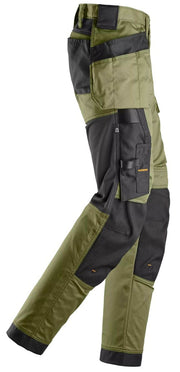 Snickers 6247 Khaki Green AllroundWork Women's Stretch Trousers Holster Pockets - Apparel & Accessories > Clothing > Uniforms > Contractor Pants & Coveralls WOMENS TROUSERS