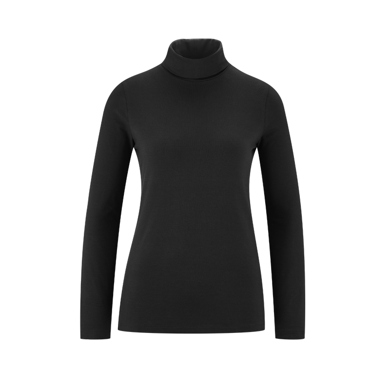 Organic Cotton Womens Long Sleeve Stretch Turtleneck Work T-shirt Sizes XS to XL - Sustainable Workwear Range
