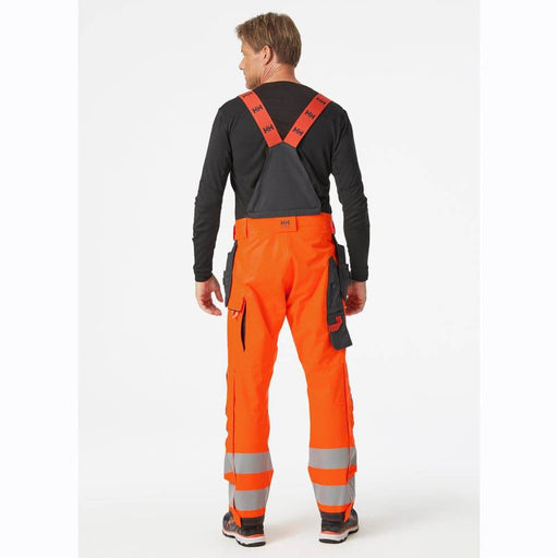 Helly Hansen 71493 Alna 2.0 Hi-Vis Waterproof Shell Construction Bib& Brace Pant Trouser ORANGE/EBONY / 36" Waist - 32" Leg - SALE COVERALLS