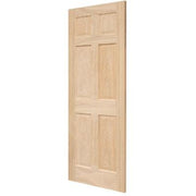 6 Panel Oak Unfinished Internal Door - All Sizes - Doors