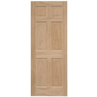 6 Panel Oak Unfinished Internal Door - All Sizes - Doors