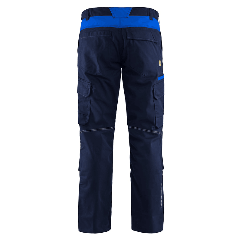Blaklader 1448 Industry Stretch Kneepad Trousers Navy Blue/Cornflower Blue - KNEE PAD TROUSERS