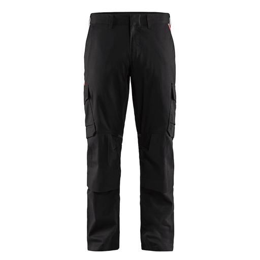 Blaklader 1448 Industry Stretch Kneepad Trousers Black/Red - KNEE PAD TROUSERS